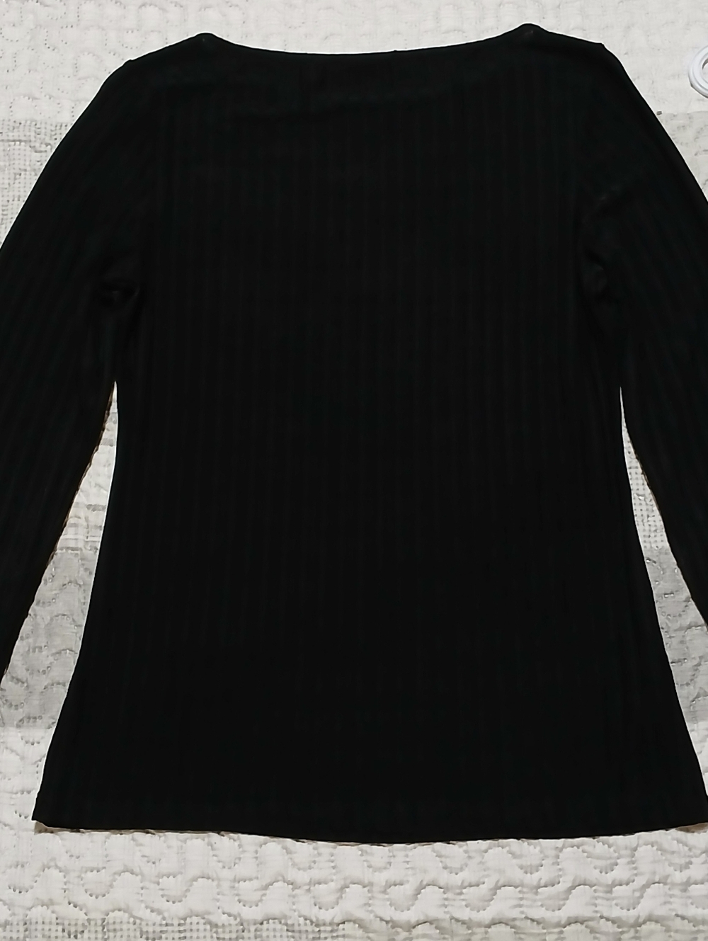 Massimo Dutti Black Long Sleeve Line Detail Top